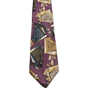 Adolfo men’s 100% silk neck tie. Large format vintage  camera design.